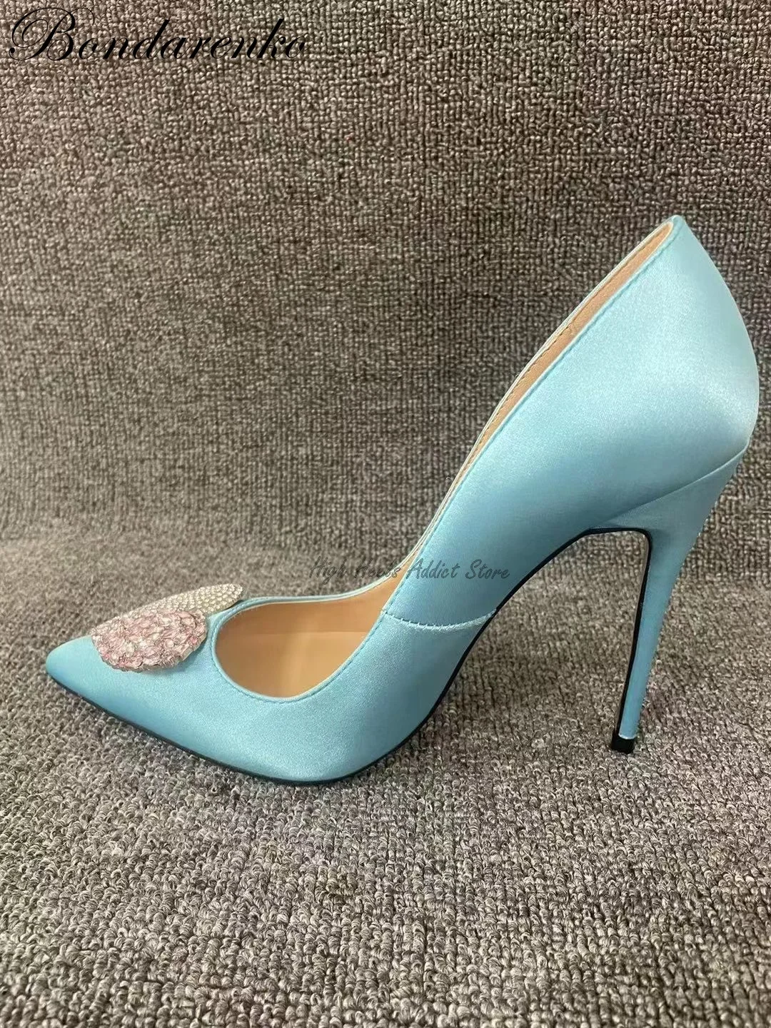 Women Crystal Heart Satin Pumps Black Real Leather High Heels Luxury Designer Stilettos 12cm Heel Slip on Party Shoes on Offer
Women Crystal Heart Satin Pumps Black Real Leather High Heels Luxury Designer Stilettos 12cm Heel Slip on Party Shoes on Offer