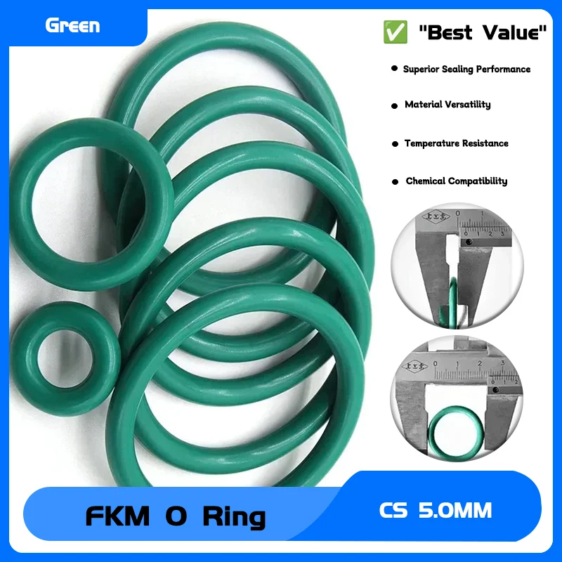 CS 5.0mm OD 16~100mm Green FKM O Ring Sealing Gasket Oil Resistant High Temperature Resistance Fluorine Rubber Rings 10pcs
CS 5.0mm OD 16~100mm Green FKM O Ring Sealing Gasket Oil Resistant High Temperature Resistance Fluorine Rubber Rings 10pcs