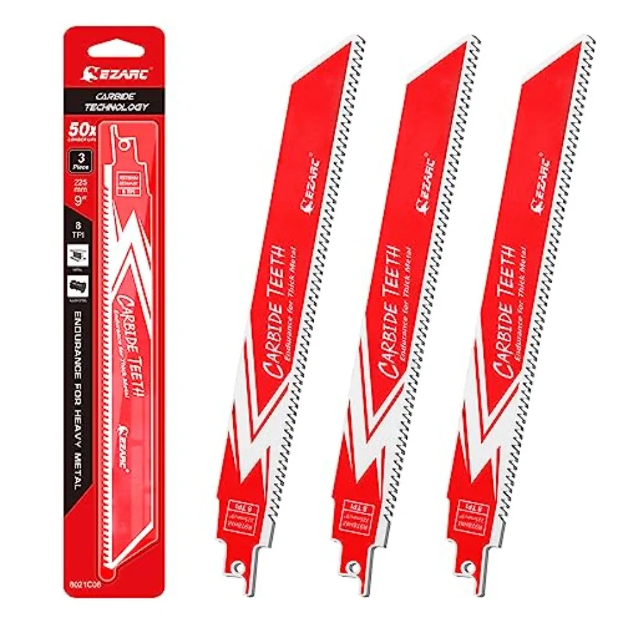 Carbide Reciprocatg Saw Blade R78HM Endurance for Thick Metal Cast Iron Alloy Steel 8TPI -Pack
Carbide Reciprocatg Saw Blade R78HM Endurance for Thick Metal Cast Iron Alloy Steel 8TPI -Pack