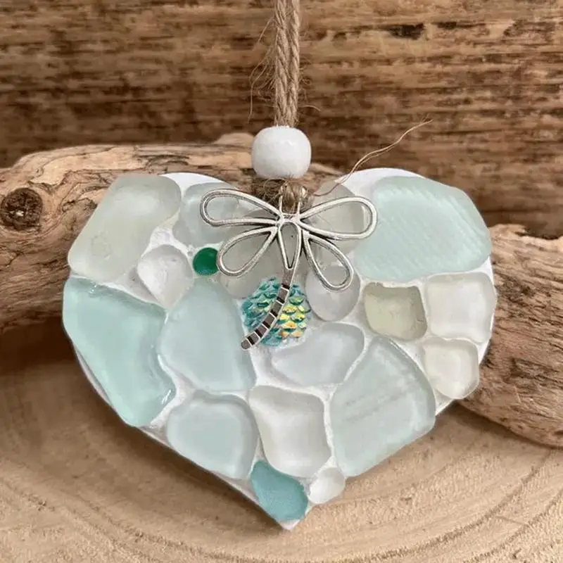 Sea Glass Heart Art Keepsake Glass Heart Keepsake Wall Art Decor Heart Pendant for Home and Wedding Decoration
Sea Glass Heart Art Keepsake Glass Heart Keepsake Wall Art Decor Heart Pendant for Home and Wedding Decoration