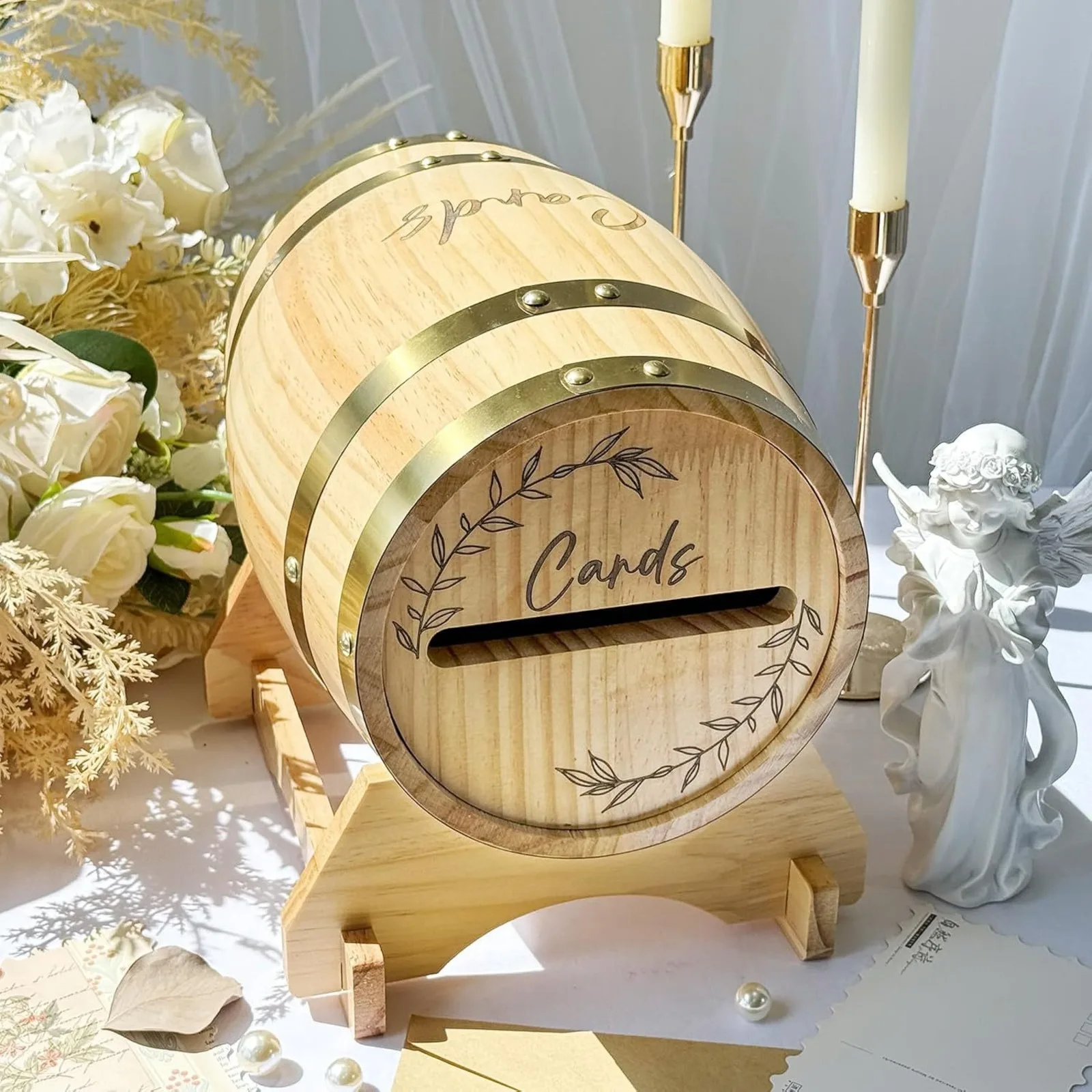 Wedding Card Box Rustic Wooden Barrel Gift Card Holder Boho Farmhouse Decor Wide Slot Easy Assembly Reception Party Decoration
Wedding Card Box Rustic Wooden Barrel Gift Card Holder Boho Farmhouse Decor Wide Slot Easy Assembly Reception Party Decoration
