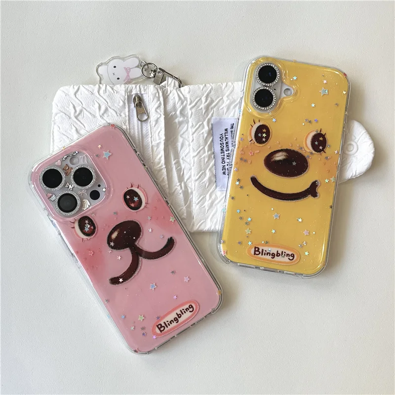 Funny Cute Bear Expression Glitter Case For iPhone 16 Pro 14 15 13 Pro Max Phone Cover Shockproof Cartoon Cases
Funny Cute Bear Expression Glitter Case For iPhone 16 Pro 14 15 13 Pro Max Phone Cover Shockproof Cartoon Cases