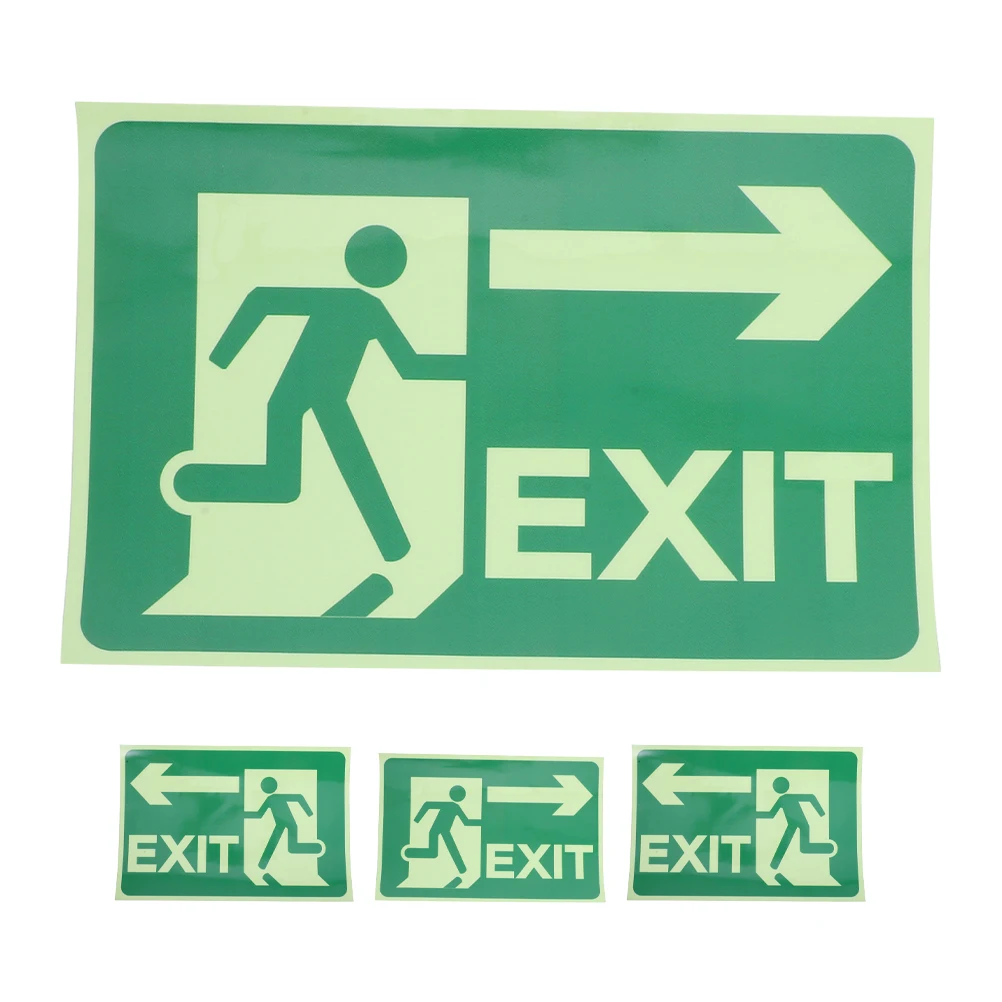 4 Pcs Stickers Glow-in-the-dark Safety Signs Exit Luminous Direction Green for Mall
4 Pcs Stickers Glow-in-the-dark Safety Signs Exit Luminous Direction Green for Mall