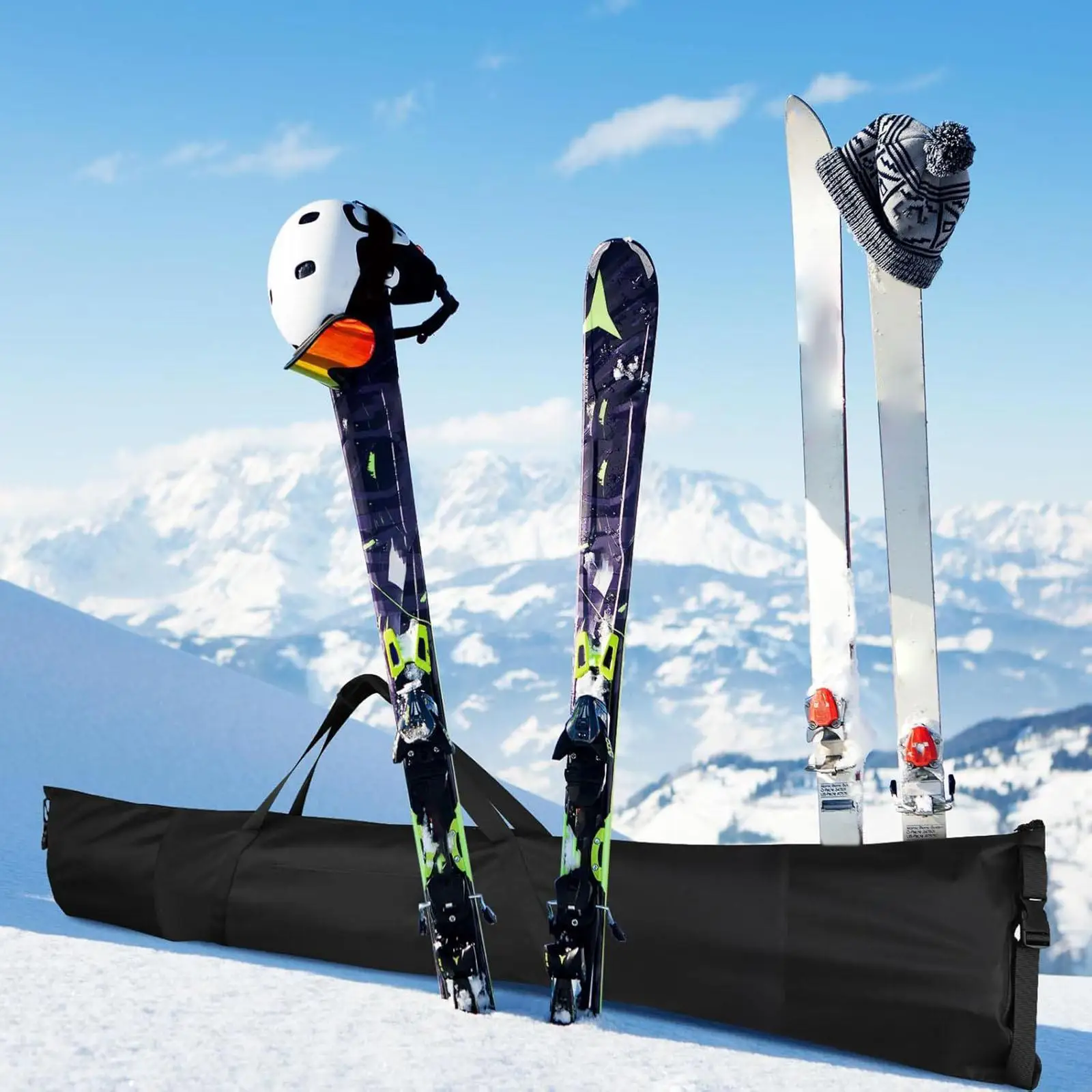 Сумка для лыж из полиэстера 420D, износостойкая, с регулируемым органайзером, для авиаперелетов и снаряжения для активного отдыха на природе
Сумка для лыж из полиэстера 420D, износостойкая, с регулируемым органайзером, для авиаперелетов и снаряжения для активного отдыха на природе