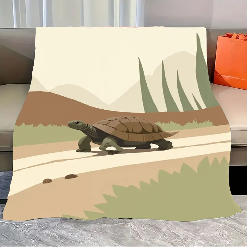1pc Flannel Blanket Desert Tortoise Adventure Blanket - Modern Art Style for Cozy Living Room Decor 
1pc Flannel Blanket Desert Tortoise Adventure Blanket - Modern Art Style for Cozy Living Room Decor