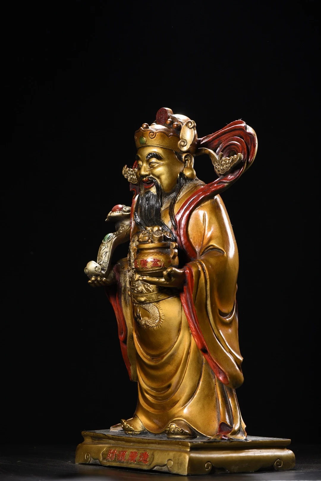 19"Tibetan Temple Collection Old Bronze Painted Ruyi Coin Treasure Bowl God of Wealth Deity Statue Amass wealth Worship Hall
19"Tibetan Temple Collection Old Bronze Painted Ruyi Coin Treasure Bowl God of Wealth Deity Statue Amass wealth Worship Hall