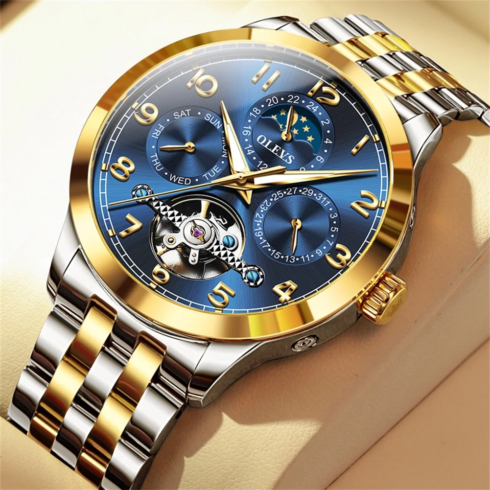 OLEVS автоматические механические военные спортивные мужские наручные часы с фазой Луны и турбийоном мужские часы лучший бренд класса люкс водонепроницаемые часы
OLEVS автоматические механические военные спортивные мужские наручные часы с фазой Луны и турбийоном мужские часы лучший бренд класса люкс водонепроницаемые часы