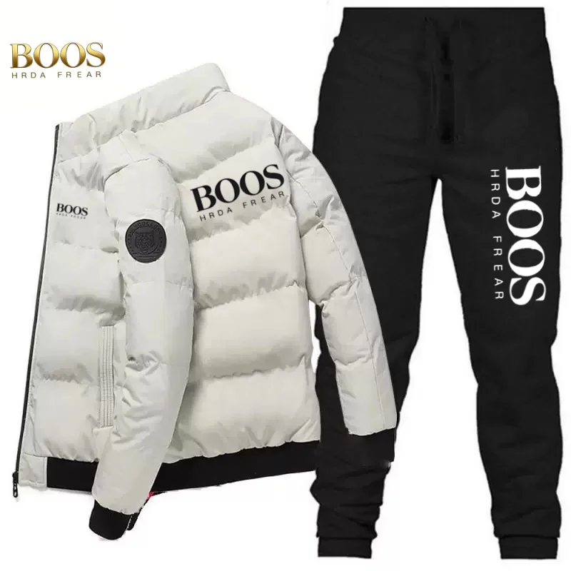 New Boos stand up collar cotton jacket long pants set for men's winter thick warm cotton jacket casual outdoor set
New Boos stand up collar cotton jacket long pants set for men's winter thick warm cotton jacket casual outdoor set