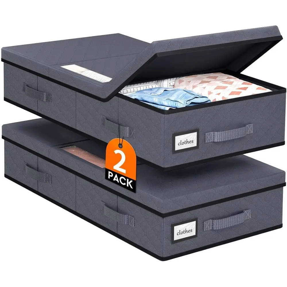 Контейнеры для хранения под кроватью с крышками - 2 штуки, складные и штабелируемые сумки для хранения одежды с прозрачным окном, 3-сторонние ручки
Контейнеры для хранения под кроватью с крышками - 2 штуки, складные и штабелируемые сумки для хранения одежды с прозрачным окном, 3-сторонние ручки