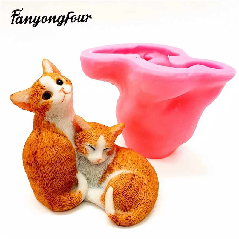 Fan Yong four Two kittens silicone rubber mold DIY plaster resin chocolate concrete home decoration ornaments
Fan Yong four Two kittens silicone rubber mold DIY plaster resin chocolate concrete home decoration ornaments