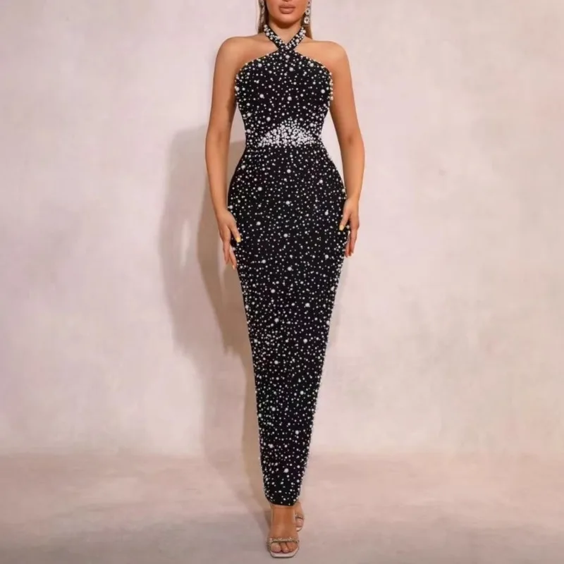Sexy Halter Beaded Bandage Dress 2025 New Women Fashion Evening Party Bodycon Dress
Sexy Halter Beaded Bandage Dress 2025 New Women Fashion Evening Party Bodycon Dress