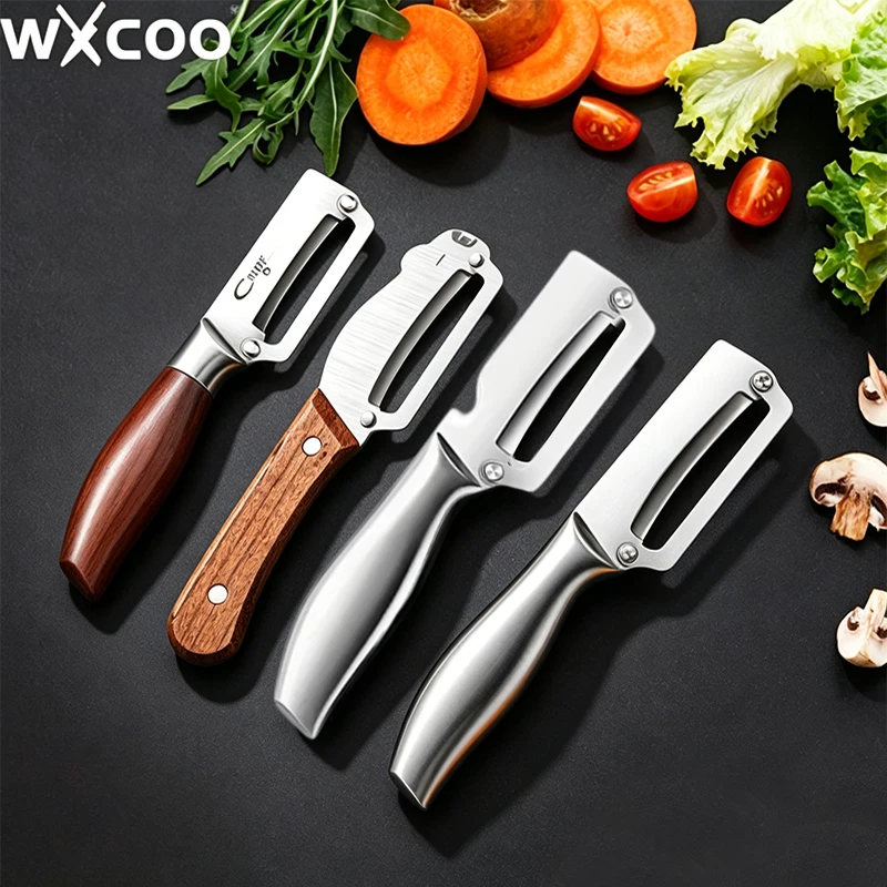 WXCOO Stainless Steel Kitchen Peeler Fruit Slicing Multi-Function Vegetables Wooden Handle Sugarcane Scraping Kitchen Tools
WXCOO Stainless Steel Kitchen Peeler Fruit Slicing Multi-Function Vegetables Wooden Handle Sugarcane Scraping Kitchen Tools