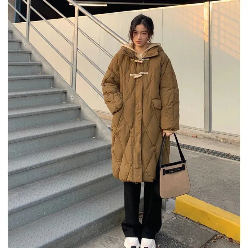 Fashion Sweet Fresh Long Down Jacket 2023 New Korean Version Of Loose Hooded Cardigan White Duck Horn Buckle Solid Color Coat
Fashion Sweet Fresh Long Down Jacket 2023 New Korean Version Of Loose Hooded Cardigan White Duck Horn Buckle Solid Color Coat