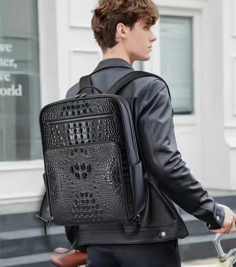 2026 New Brand Alligator Pattern Genuine Leather Men Backpacks Student Backpack Boy Luxury Business Laptop School Bag
2026 New Brand Alligator Pattern Genuine Leather Men Backpacks Student Backpack Boy Luxury Business Laptop School Bag