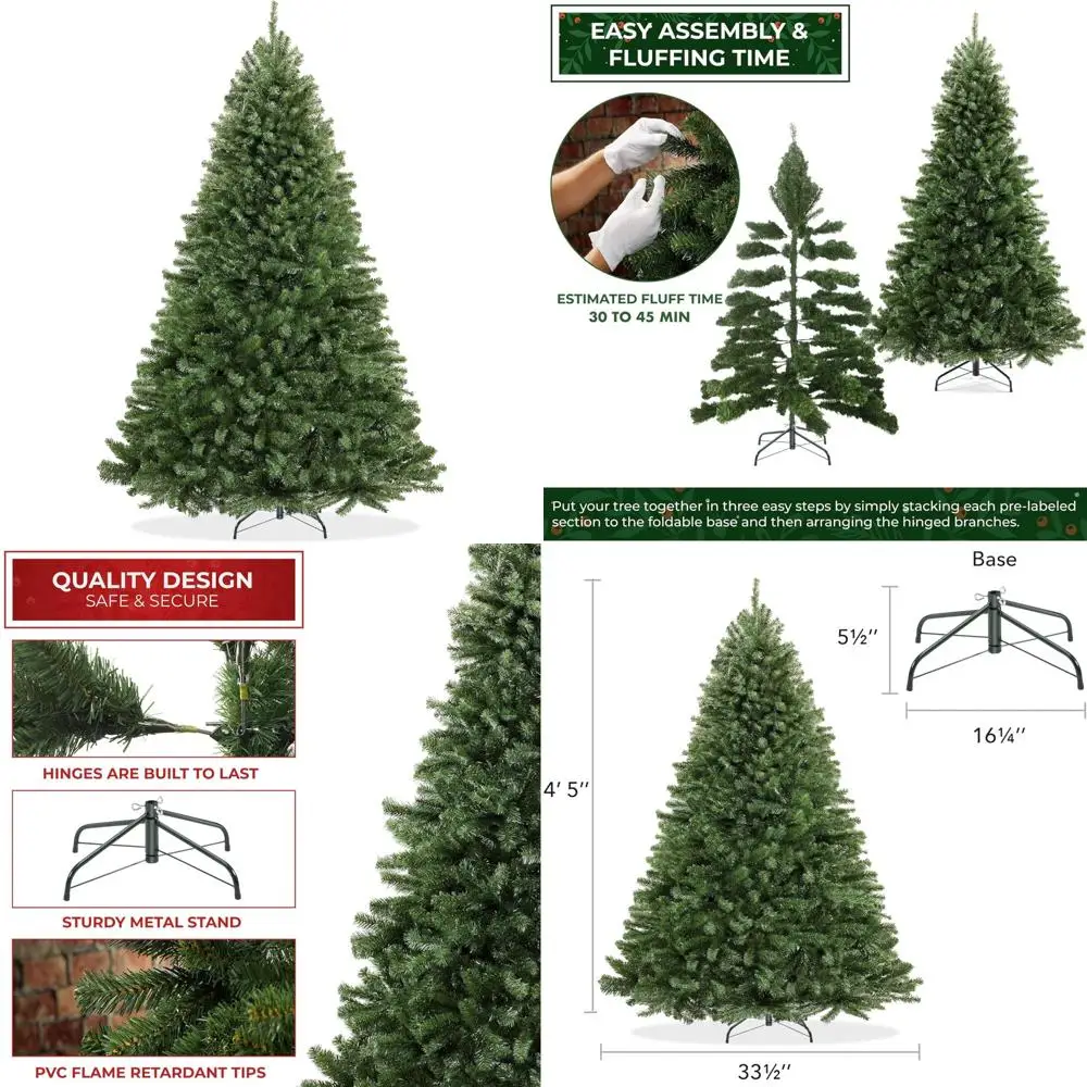 Реалистичная искусственная рождественская елка из зеленой ели длиной 4,5 фута с металлической подставкой для неосвещенного праздничного декора
Реалистичная искусственная рождественская елка из зеленой ели длиной 4,5 фута с металлической подставкой для неосвещенного праздничного декора