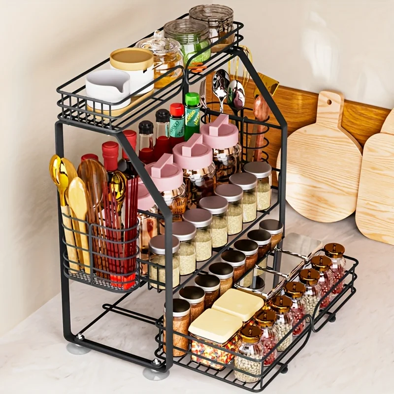 3-Tier Slide-Out Kitchen Spice Rack, Detachable Countertop Seasoning Bottle Storage Organizer, Creative Condiment Holder
3-Tier Slide-Out Kitchen Spice Rack, Detachable Countertop Seasoning Bottle Storage Organizer, Creative Condiment Holder