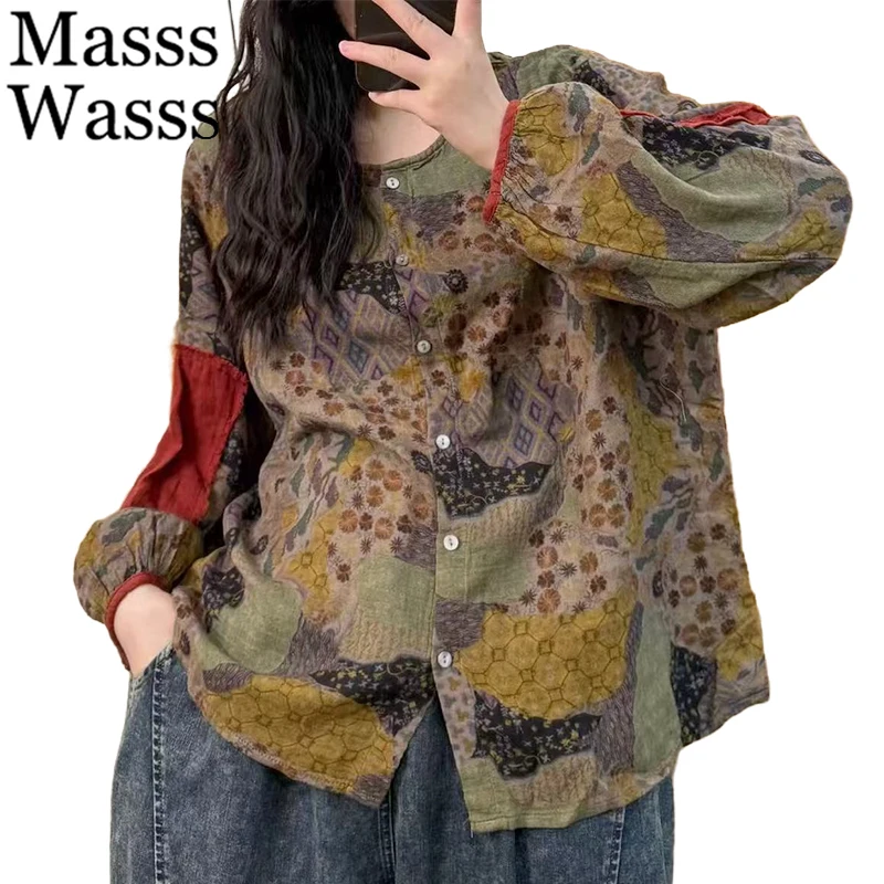 Design Spring Women Fashion Printed Shirts Casual Loose Vintage Blouses 2025 Ladies Classic Luxury Cotton Linen Tops
Design Spring Women Fashion Printed Shirts Casual Loose Vintage Blouses 2025 Ladies Classic Luxury Cotton Linen Tops