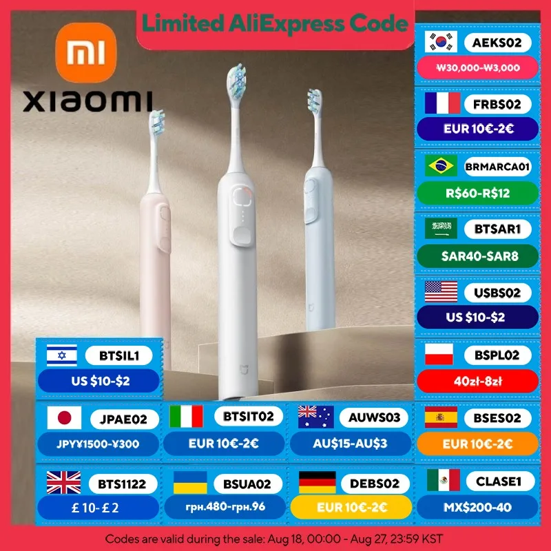XIAOMI MIJIA Sonic Vibration Electric Toothbrush,Smart Reminders For Missed Spots,IPX7 Waterproof,Long Battery Life,Toothbrushes
XIAOMI MIJIA Sonic Vibration Electric Toothbrush,Smart Reminders For Missed Spots,IPX7 Waterproof,Long Battery Life,Toothbrushes
