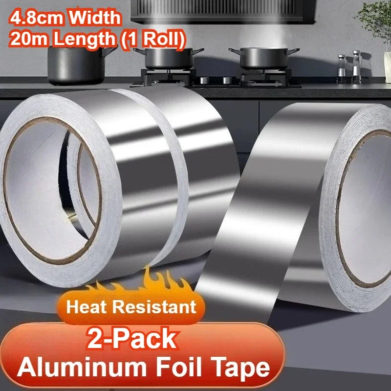 2Pcs Aluminum Foil Tape 4.8cm Width 20m HVAC Duct Sealing Dryer Vent Heat Insulation Ductwork Repairs Heat Resistant Waterproof
2Pcs Aluminum Foil Tape 4.8cm Width 20m HVAC Duct Sealing Dryer Vent Heat Insulation Ductwork Repairs Heat Resistant Waterproof