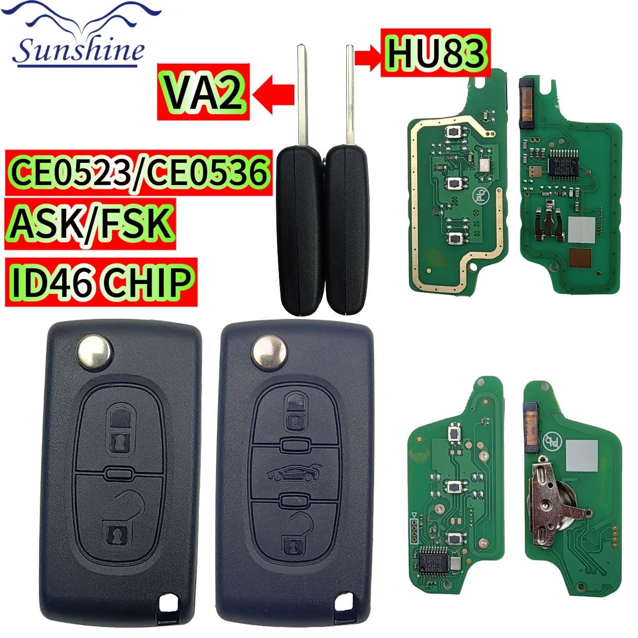 2/PCS For 207 307 308 408 Citroen C1 C2 C3 C4 C5 For Picass CE0523/CE0536 ID46 CHIP PCF7941 433MHZ ASK/FSK Flip Car Remote Key
2/PCS For 207 307 308 408 Citroen C1 C2 C3 C4 C5 For Picass CE0523/CE0536 ID46 CHIP PCF7941 433MHZ ASK/FSK Flip Car Remote Key