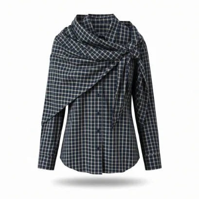 Withered 2026 Spring New European And American Style Long Sleeve Collar Plaid Scarf Shirt Woman Clothes Shirts
Withered 2026 Spring New European And American Style Long Sleeve Collar Plaid Scarf Shirt Woman Clothes Shirts