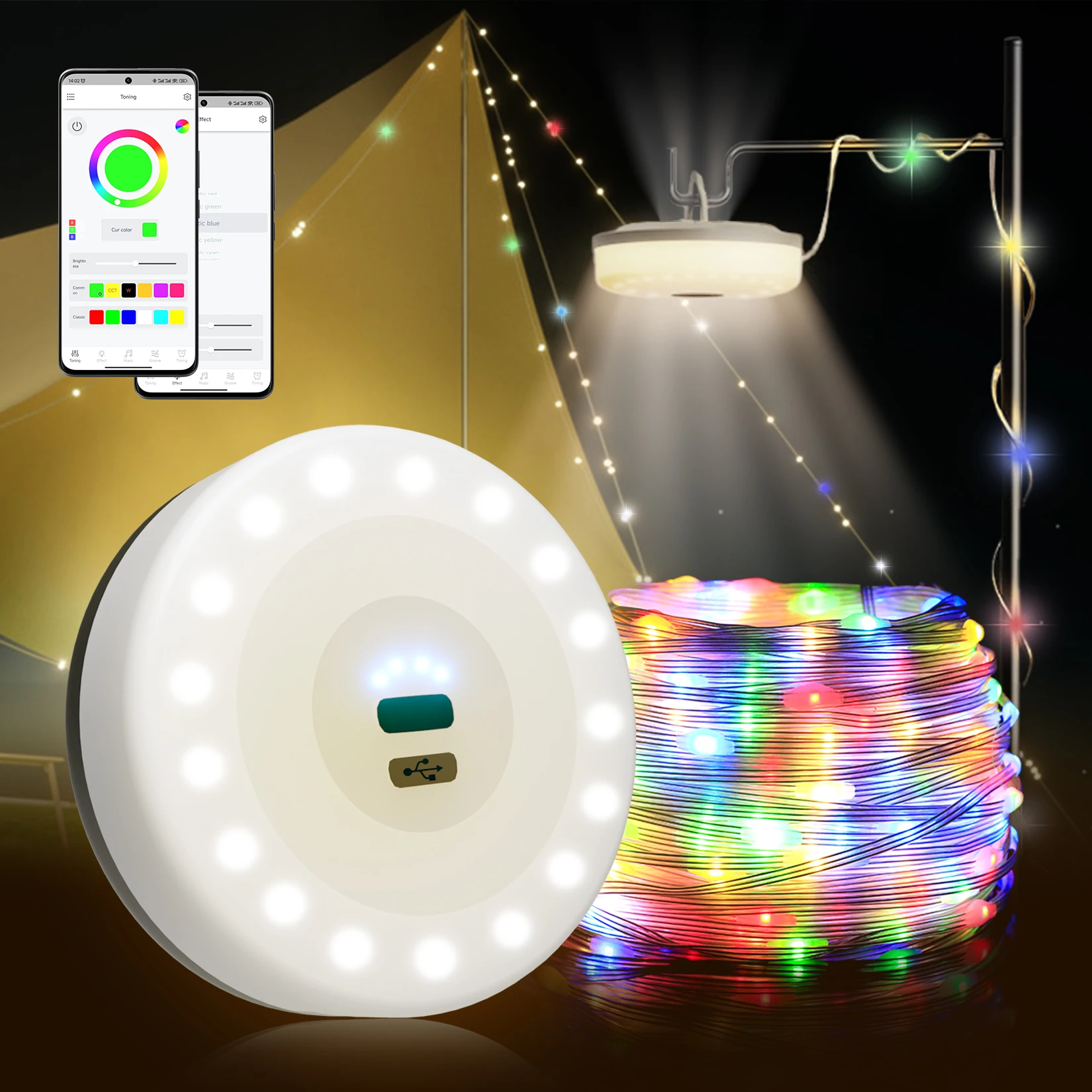 Rechargeable Camping String Light Outdoor 2 in 1 String Light with 5 Lighting Modes Portable Outdoor String Lights for Camping
Rechargeable Camping String Light Outdoor 2 in 1 String Light with 5 Lighting Modes Portable Outdoor String Lights for Camping