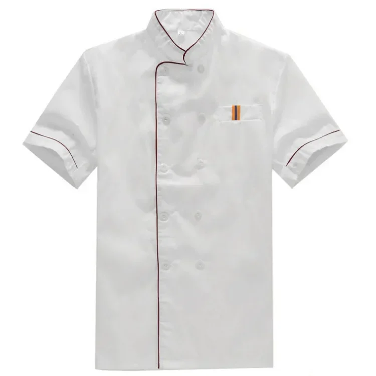 Short-sleevedSummer Breathable White Hotel Overalls, Half-sleeved Rear Kitchen Work Uniform Restaurant Chef Coat
Short-sleevedSummer Breathable White Hotel Overalls, Half-sleeved Rear Kitchen Work Uniform Restaurant Chef Coat
