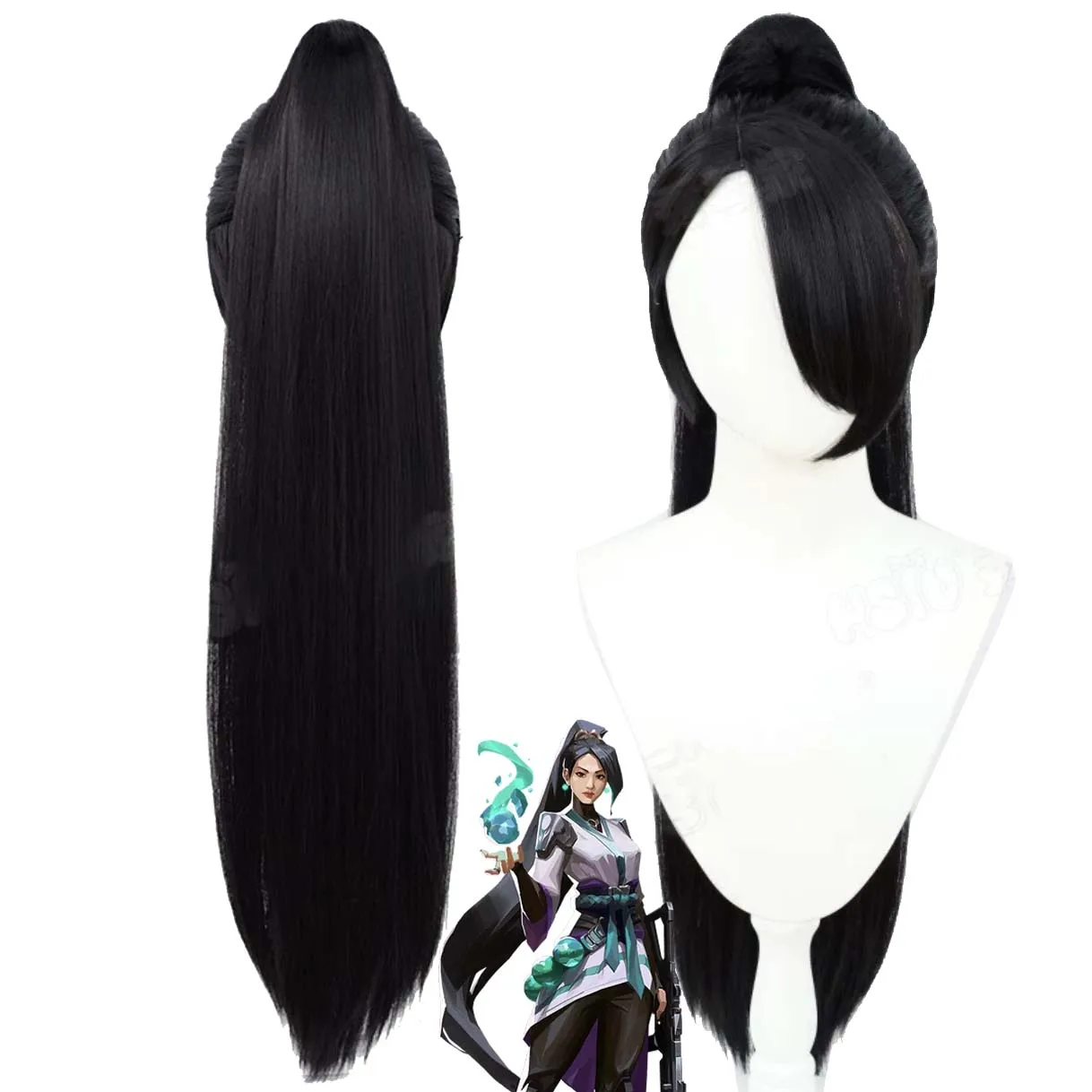 Game Valorant Sage Cosplay Long Black Straight Wig with Ponytail for Woman
Game Valorant Sage Cosplay Long Black Straight Wig with Ponytail for Woman