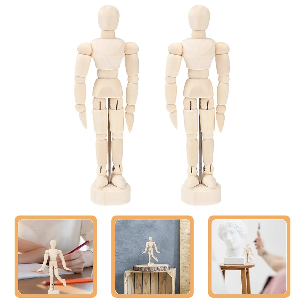 2Pcs Wood Artist Drawing Manikin Handcrafted Flexible Movable Joints Sketching Wooden Mannequins Unfinished Pegs for DIY Craft
2Pcs Wood Artist Drawing Manikin Handcrafted Flexible Movable Joints Sketching Wooden Mannequins Unfinished Pegs for DIY Craft