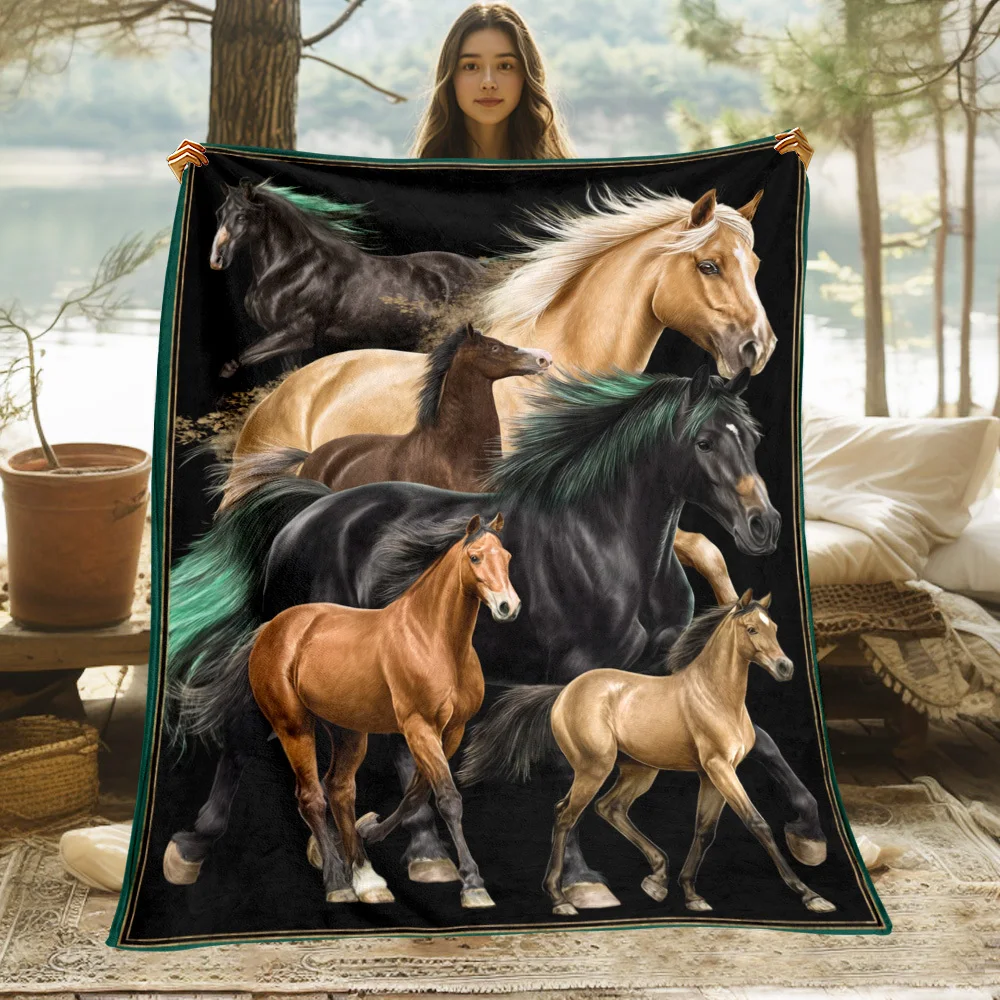 Pattern of galloping horses Flannel printed blanket suitable for all seasons suitable for living room office sofa and travel
Pattern of galloping horses Flannel printed blanket suitable for all seasons suitable for living room office sofa and travel
