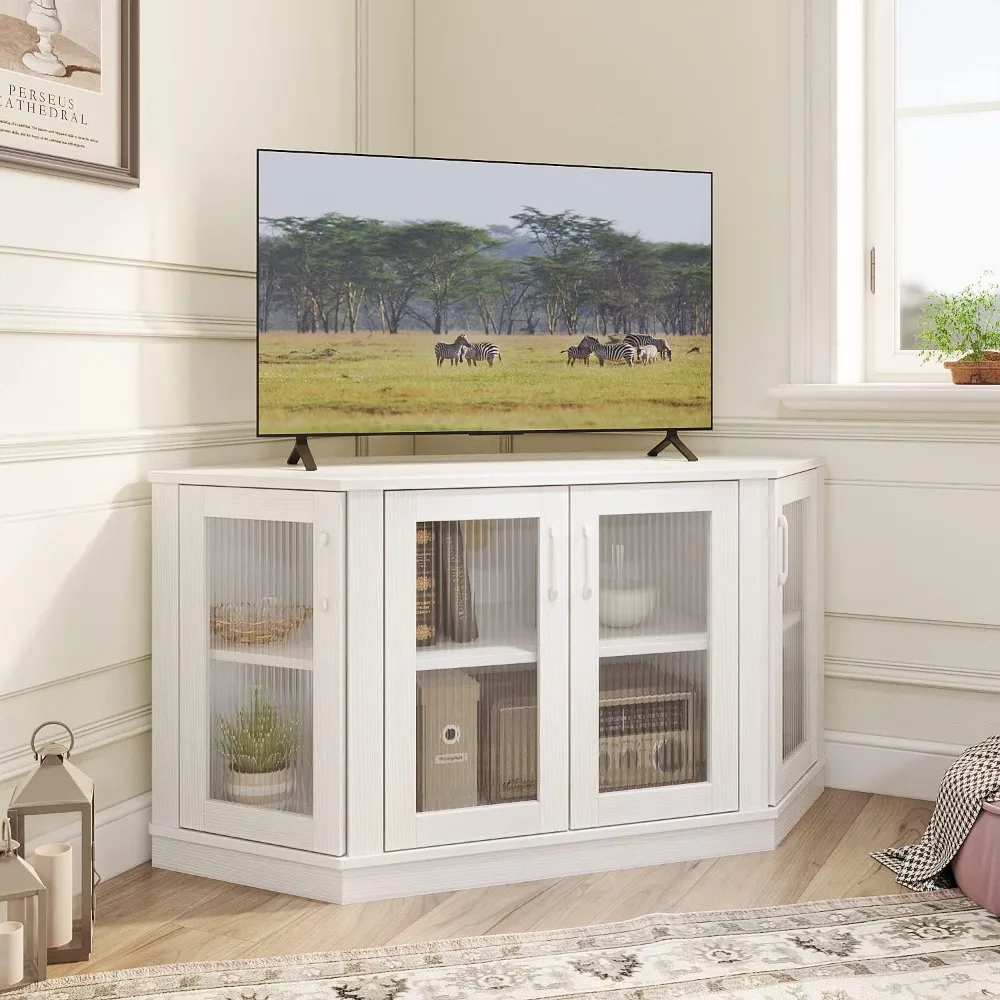 Corner TV Stand, 47 Inch TV Media Console Table with 4 Doors and Shelves, Living Room Storage Entertainment Center for TV
Corner TV Stand, 47 Inch TV Media Console Table with 4 Doors and Shelves, Living Room Storage Entertainment Center for TV