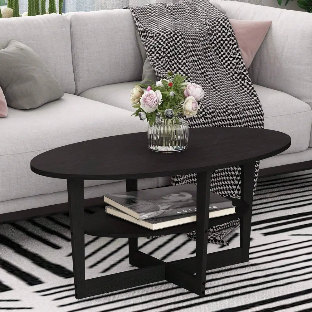 Oval Coffee Table With Lower Shelf Storage, Modern Minimalist Design For Living Room, Sturdy And Spacious Surface, Perfect For S
Oval Coffee Table With Lower Shelf Storage, Modern Minimalist Design For Living Room, Sturdy And Spacious Surface, Perfect For S