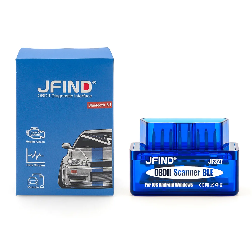 New Product Universal Car Scanner JFIND JF327 ELM327 V1.5 OBD2 Scanner Blue-tooth BT5.1 PIC18F25K80 Elm 327 Diagnostic Tool
New Product Universal Car Scanner JFIND JF327 ELM327 V1.5 OBD2 Scanner Blue-tooth BT5.1 PIC18F25K80 Elm 327 Diagnostic Tool