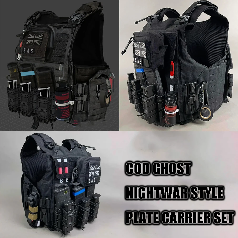 COD Ghost Nightwar Style Plate Carrier Chest Equipment Set Magazines Not Include Tactical Airsoft Vest Set Outdoor Hunting Gear
COD Ghost Nightwar Style Plate Carrier Chest Equipment Set Magazines Not Include Tactical Airsoft Vest Set Outdoor Hunting Gear