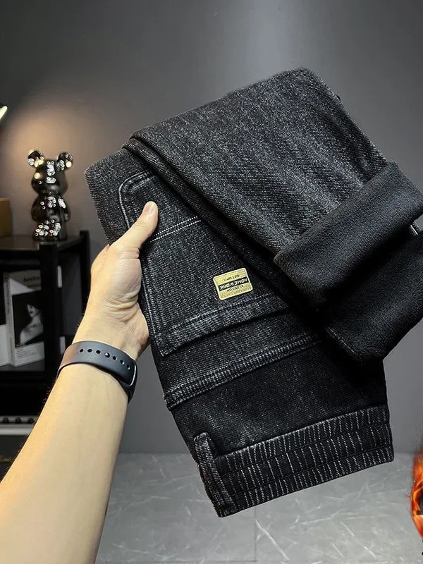 Men's Fleece Lined Thickened Casual Work Jeans Autumn Winter Wear Resistant Straight Leg Pants Elastic Warmth Comfortable Jeans
Men's Fleece Lined Thickened Casual Work Jeans Autumn Winter Wear Resistant Straight Leg Pants Elastic Warmth Comfortable Jeans