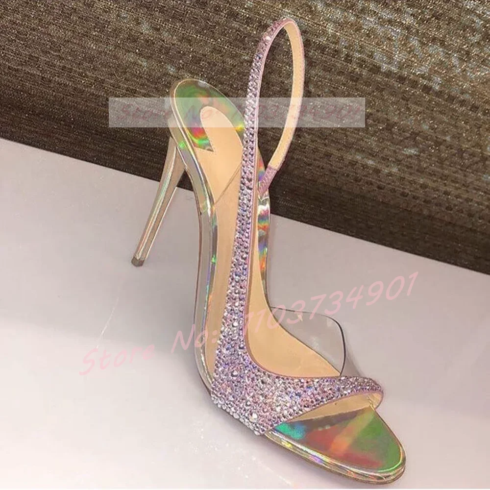 Блестящие кожаные сандалии с ремешком на щиколотке и кристаллами, женские туфли без шнуровки из ПВХ с открытым носком, женские пикантные сандалии для вечеринок
Блестящие кожаные сандалии с ремешком на щиколотке и кристаллами, женские туфли без шнуровки из ПВХ с открытым носком, женские пикантные сандалии для вечеринок