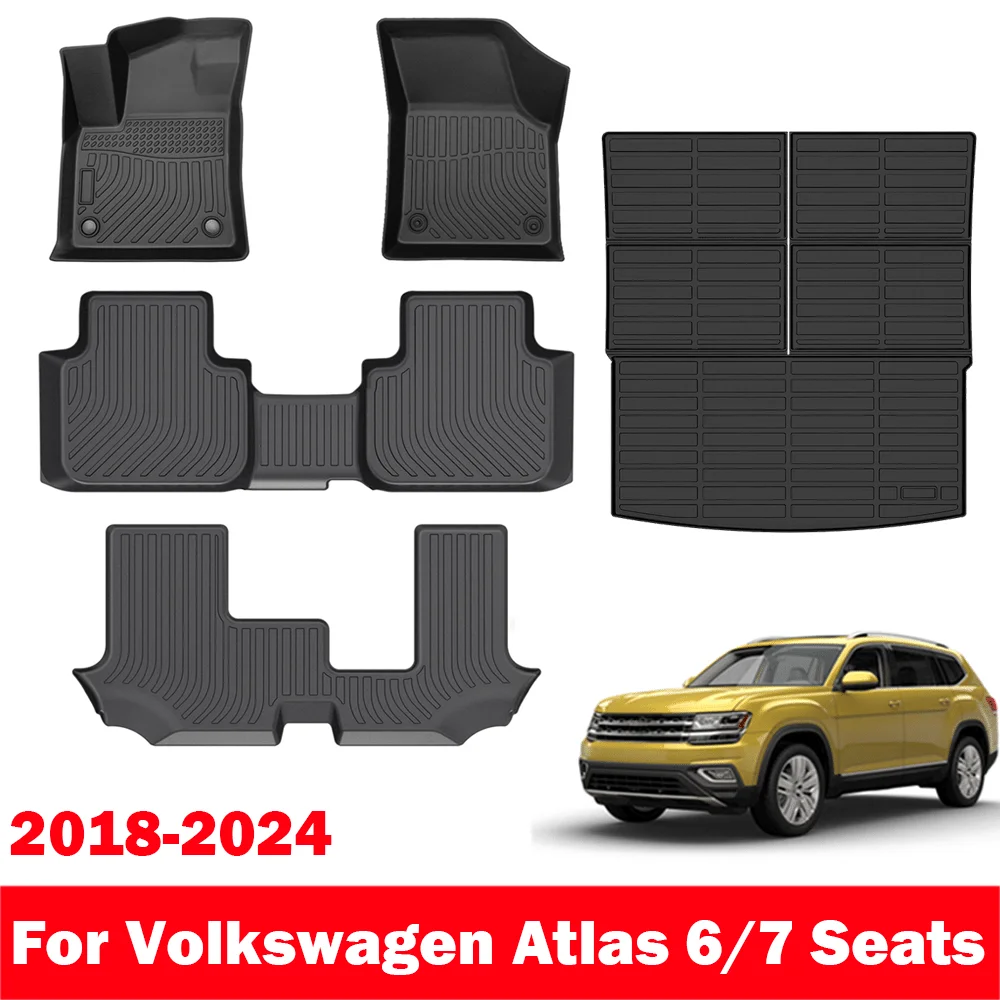 For Volkswagen Atlas 2018-2024 6/7 Seats TPE Floor Mats and Cargo Liner, All Weather Floor Liners Trunk Mat Heavy Duty Pad
For Volkswagen Atlas 2018-2024 6/7 Seats TPE Floor Mats and Cargo Liner, All Weather Floor Liners Trunk Mat Heavy Duty Pad