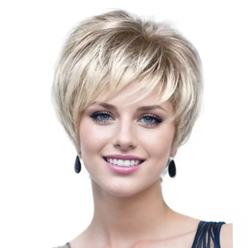Women's Short Hair Fluffy Gray-White Side Bangs Wig with Rose Net Natural Gradient
Women's Short Hair Fluffy Gray-White Side Bangs Wig with Rose Net Natural Gradient