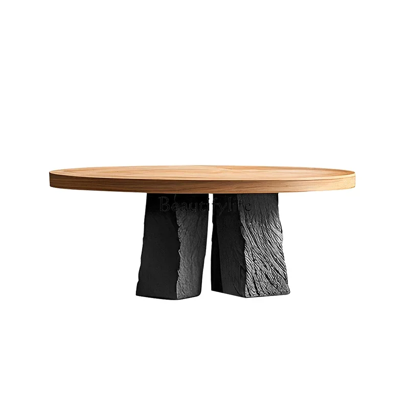 FG44Wabi Sandy Wind Solid Wood Coffee Table Minimalist Art High-end Atmospheric Round Tea Table
FG44Wabi Sandy Wind Solid Wood Coffee Table Minimalist Art High-end Atmospheric Round Tea Table