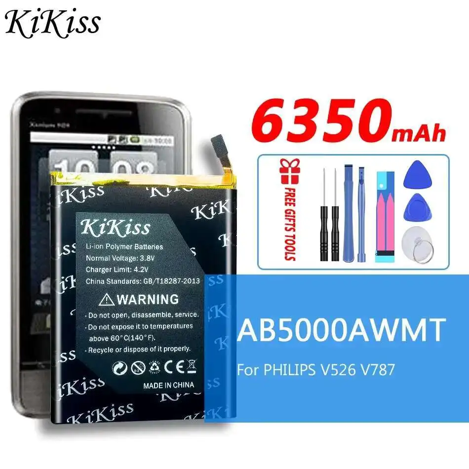 Экологически чистый аккумулятор для мобильного телефона Philips V526 V787 6350 мАч, долговечный AB5000AWMT
Экологически чистый аккумулятор для мобильного телефона Philips V526 V787 6350 мАч, долговечный AB5000AWMT