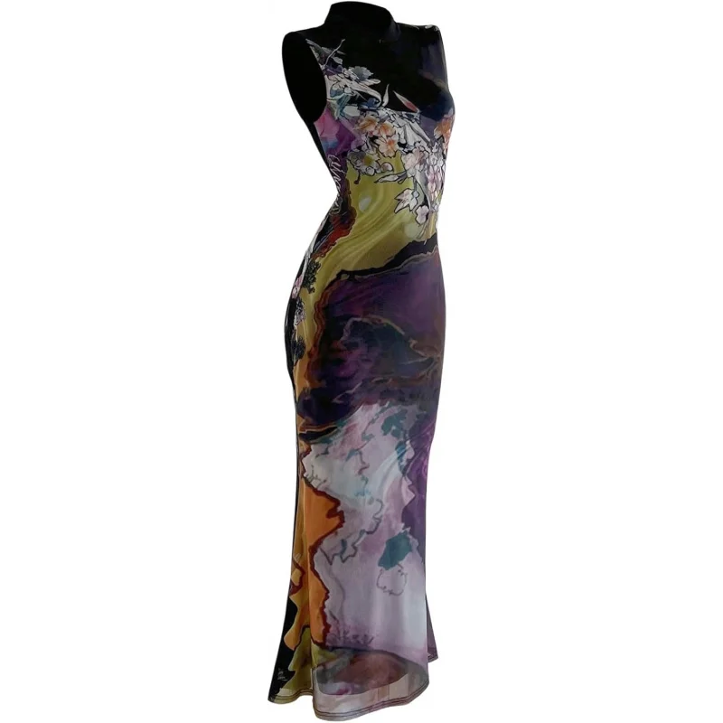 Women's Cheongsam Dress Mesh Floral Dresses Mandarin Collared Qipao Sleeveless Prom Party Wedding Guest Dresses
Women's Cheongsam Dress Mesh Floral Dresses Mandarin Collared Qipao Sleeveless Prom Party Wedding Guest Dresses