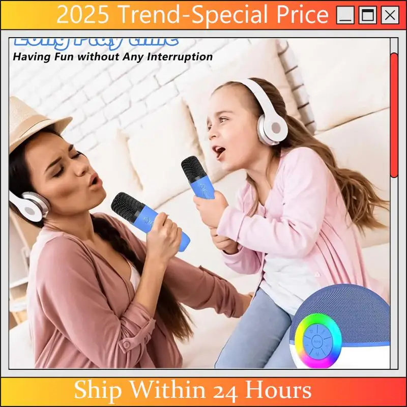 CHYY Top Mini Karaoke Machine With 2 Mic, Portable Bluetooth Microphone Song Toys With LED Light,Chritmas Birthday Gift For Kids
CHYY Top Mini Karaoke Machine With 2 Mic, Portable Bluetooth Microphone Song Toys With LED Light,Chritmas Birthday Gift For Kids