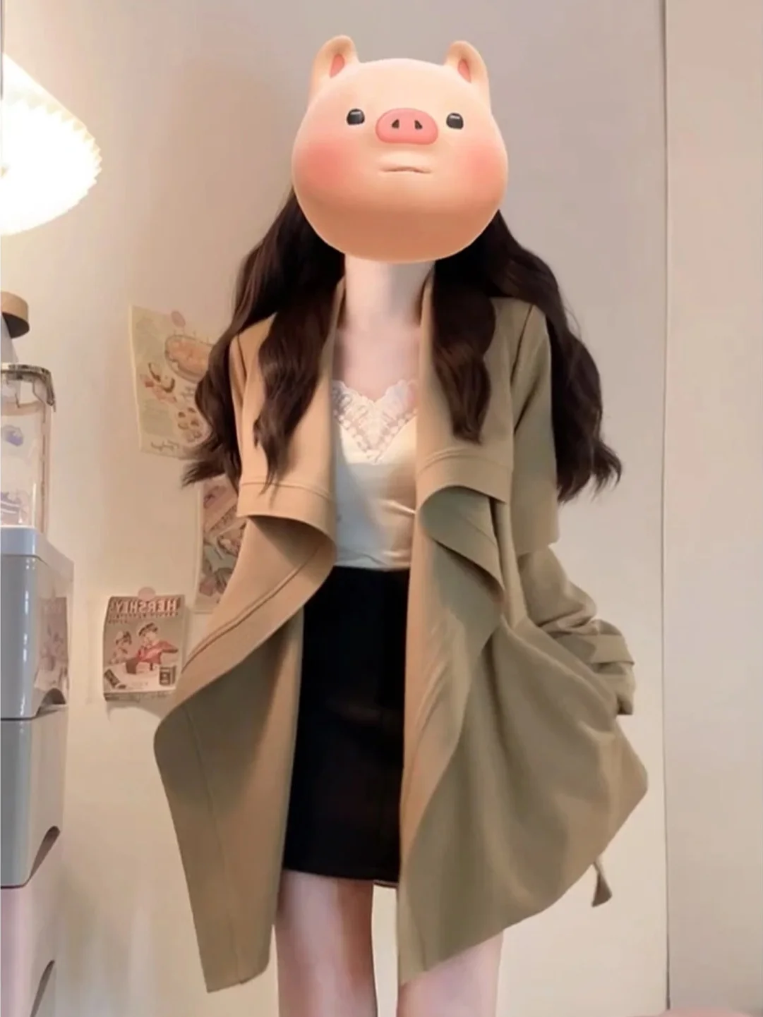Kaki Color Coat with Belt And Large Collar for Women Spring New Design Slimming Versatile Trendy Commute Korean Style Polyest...
Kaki Color Coat with Belt And Large Collar for Women Spring New Design Slimming Versatile Trendy Commute Korean Style Polyest...