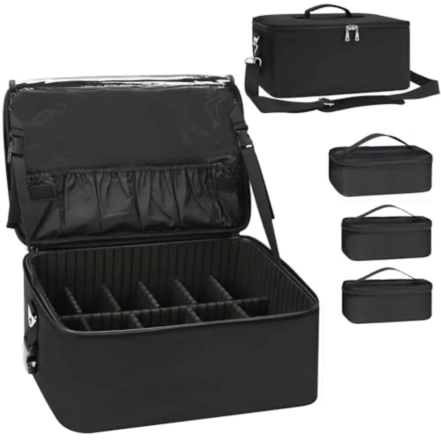 Makeup Bag Makeup Case Professional Cosmetic Storage Organizer Box Brush Holder with 3 Clear Set Bags for Makeup Artists with S
Makeup Bag Makeup Case Professional Cosmetic Storage Organizer Box Brush Holder with 3 Clear Set Bags for Makeup Artists with S