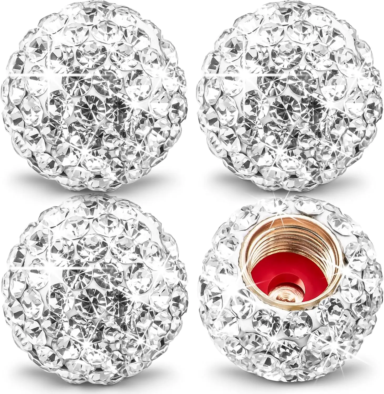 4PCS Crystal Rhinestone Tire Valve Caps, Shiny Diamond Car Wheel Caps for Women, Universal Fit Cars SUV Trucks Bikes Motorcycles Bicycles White
4PCS Crystal Rhinestone Tire Valve Caps, Shiny Diamond Car Wheel Caps for Women, Universal Fit Cars SUV Trucks Bikes Motorcycles Bicycles White