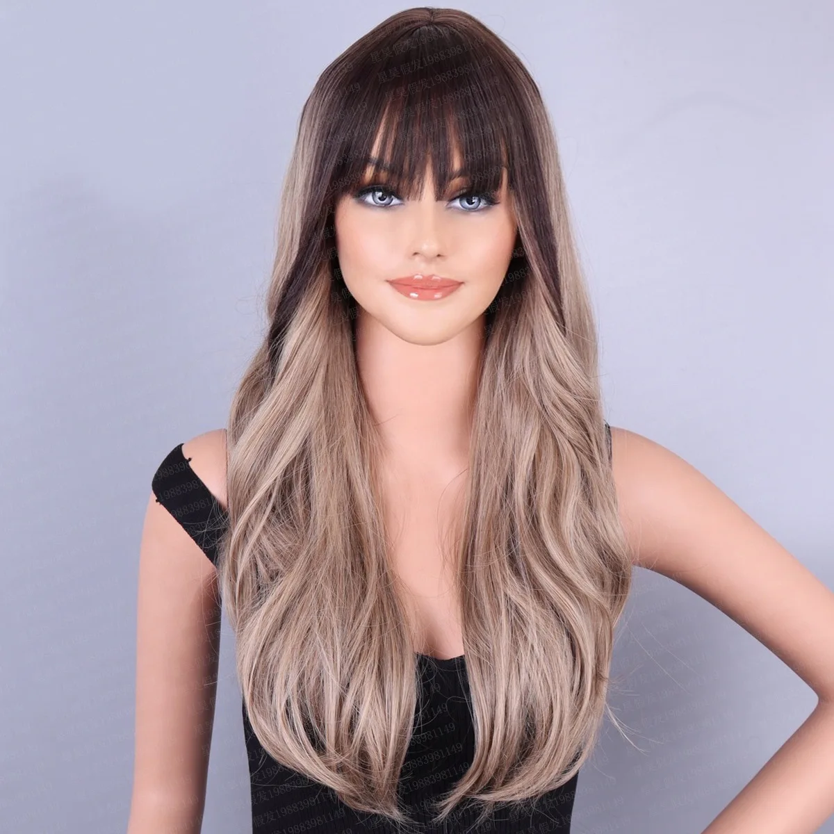 Hot-selling air bangs linen gold French perm realistic Qi bangs high temperature silk European and American wig women's full hea
Hot-selling air bangs linen gold French perm realistic Qi bangs high temperature silk European and American wig women's full hea