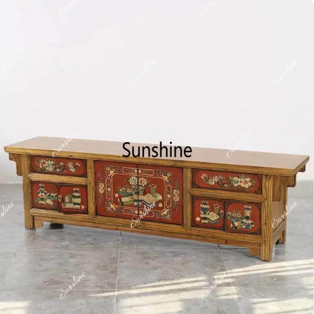 New Chinese furniture solid wood living room storage floor cabinet
New Chinese furniture solid wood living room storage floor cabinet