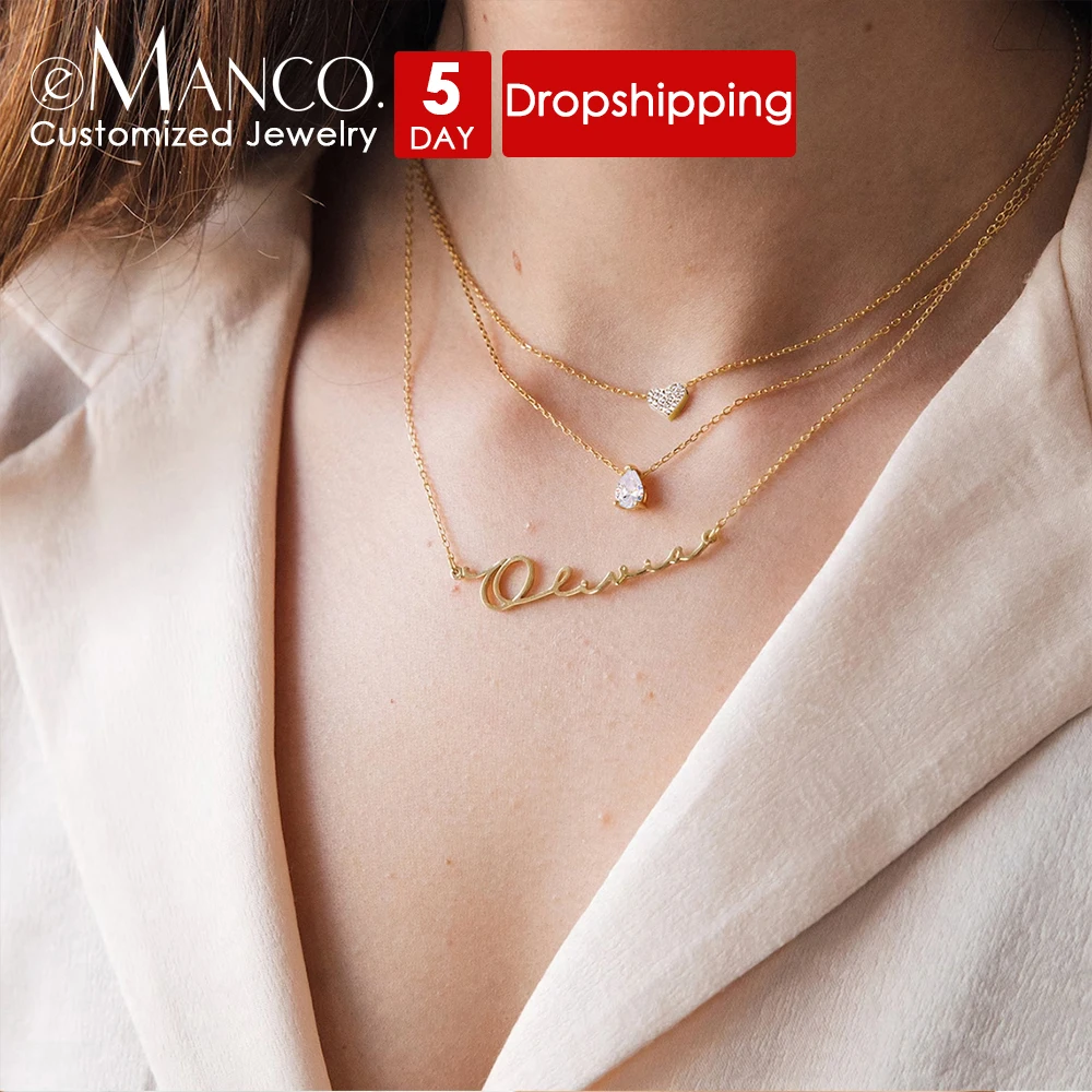 eManco Custom Layered Name Necklace Stainless Steel Teardrop Zirconia Pendant Personalized Crystal Monogrammed Accessory
eManco Custom Layered Name Necklace Stainless Steel Teardrop Zirconia Pendant Personalized Crystal Monogrammed Accessory