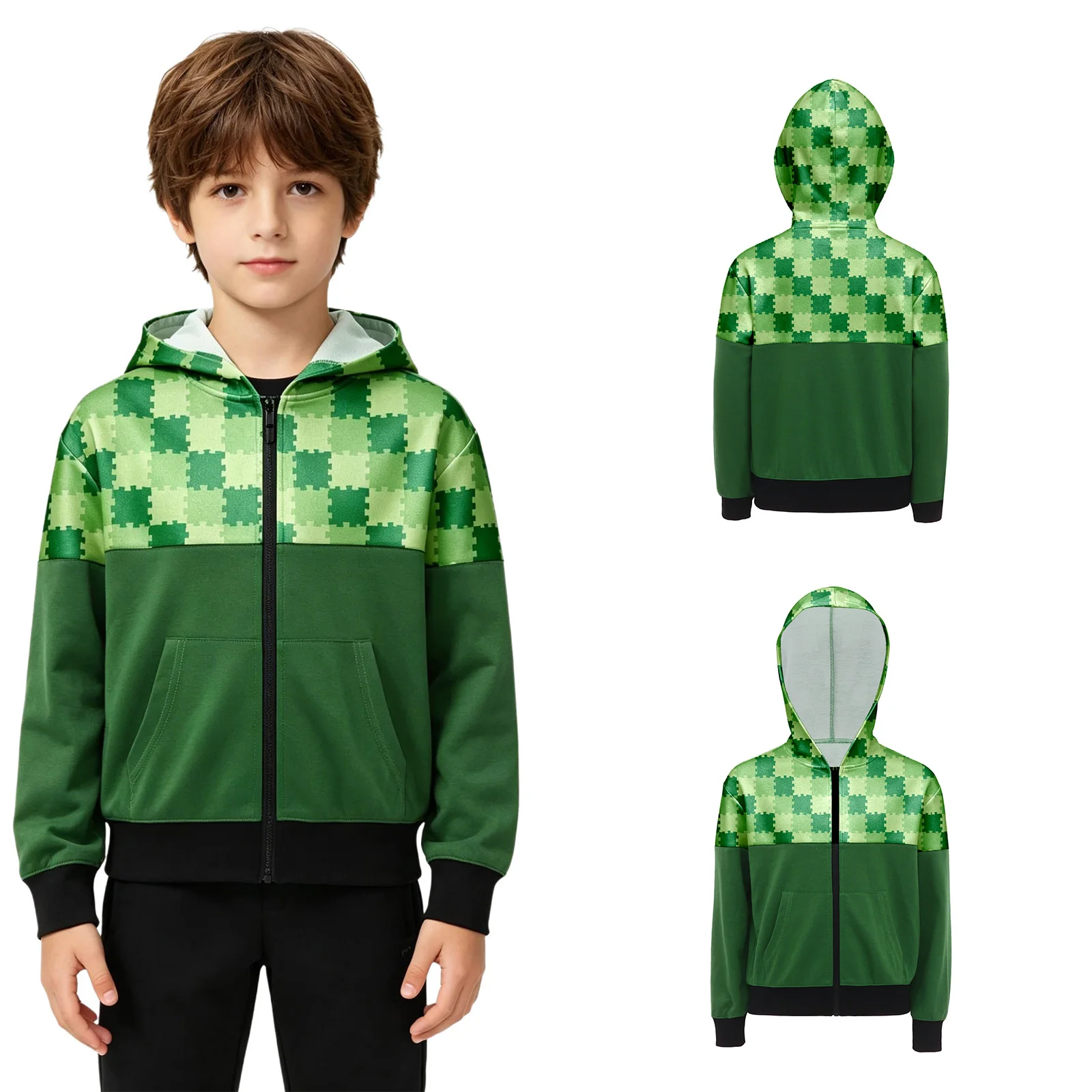 Boys Halloween Plaid Hoodie Zipper Front Long Sleeve Jacket with Pockets Lightweight for Cosplay Gaming Party Casual Wear
Boys Halloween Plaid Hoodie Zipper Front Long Sleeve Jacket with Pockets Lightweight for Cosplay Gaming Party Casual Wear