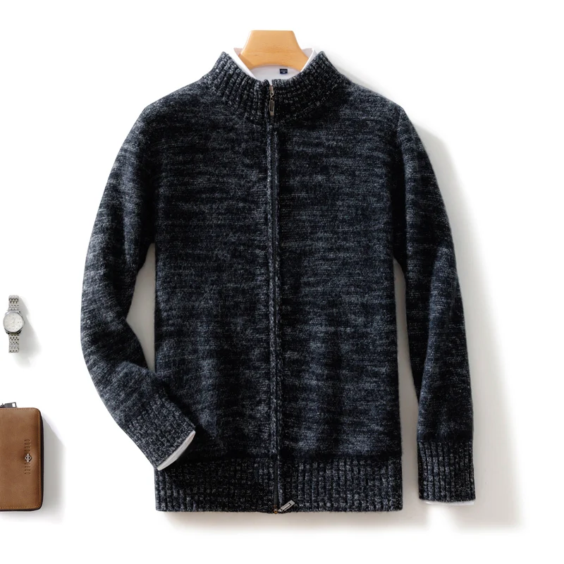 Autumn Winter Men Zipper Cardigan Cashmere Sweater Mock Neck Long Sleeve Coat 100% Merino Wool Knit Smart Casual Thick Clothing
Autumn Winter Men Zipper Cardigan Cashmere Sweater Mock Neck Long Sleeve Coat 100% Merino Wool Knit Smart Casual Thick Clothing